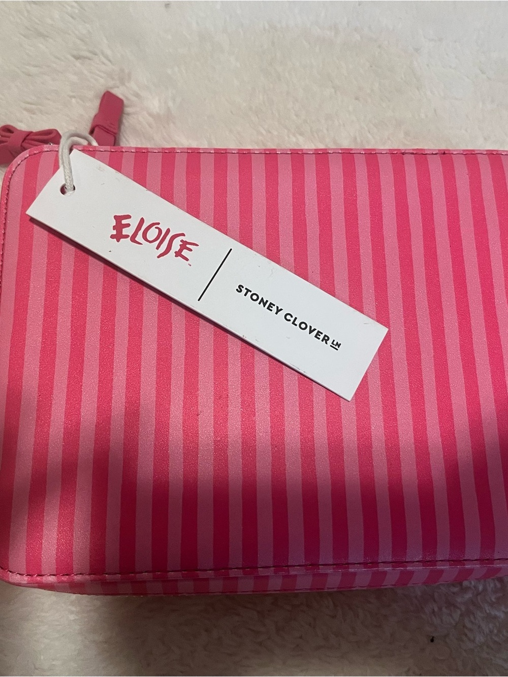 Stoney Clover Lane Pink Striped Zip Pouch